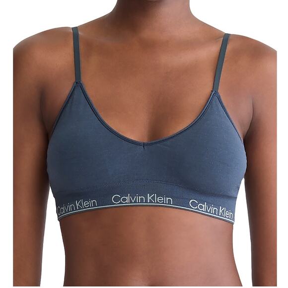 Brand New Calvin Klein Women's Size Xl Blue Lightly Lined Triangle Bra - Picture 1 of 7